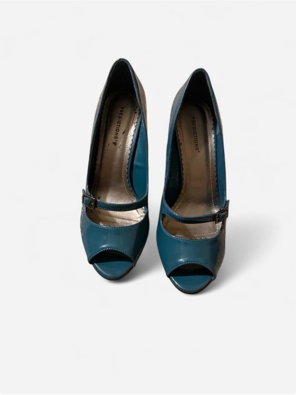 Predictions Teal Open-Toe Mary Jane Pumps